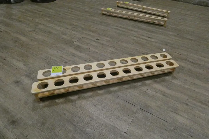 2x Holzständer für Gläser/Shots, langgestreckt mit Löchern